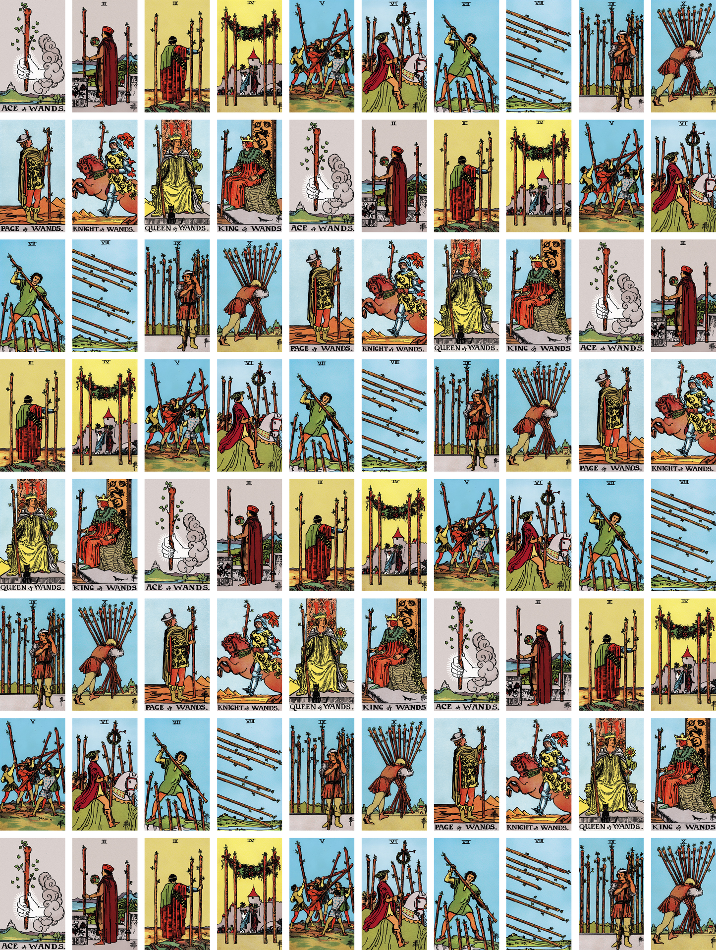 Wands Tarot Stickers – 240 Mini Rider-Waite Stickers