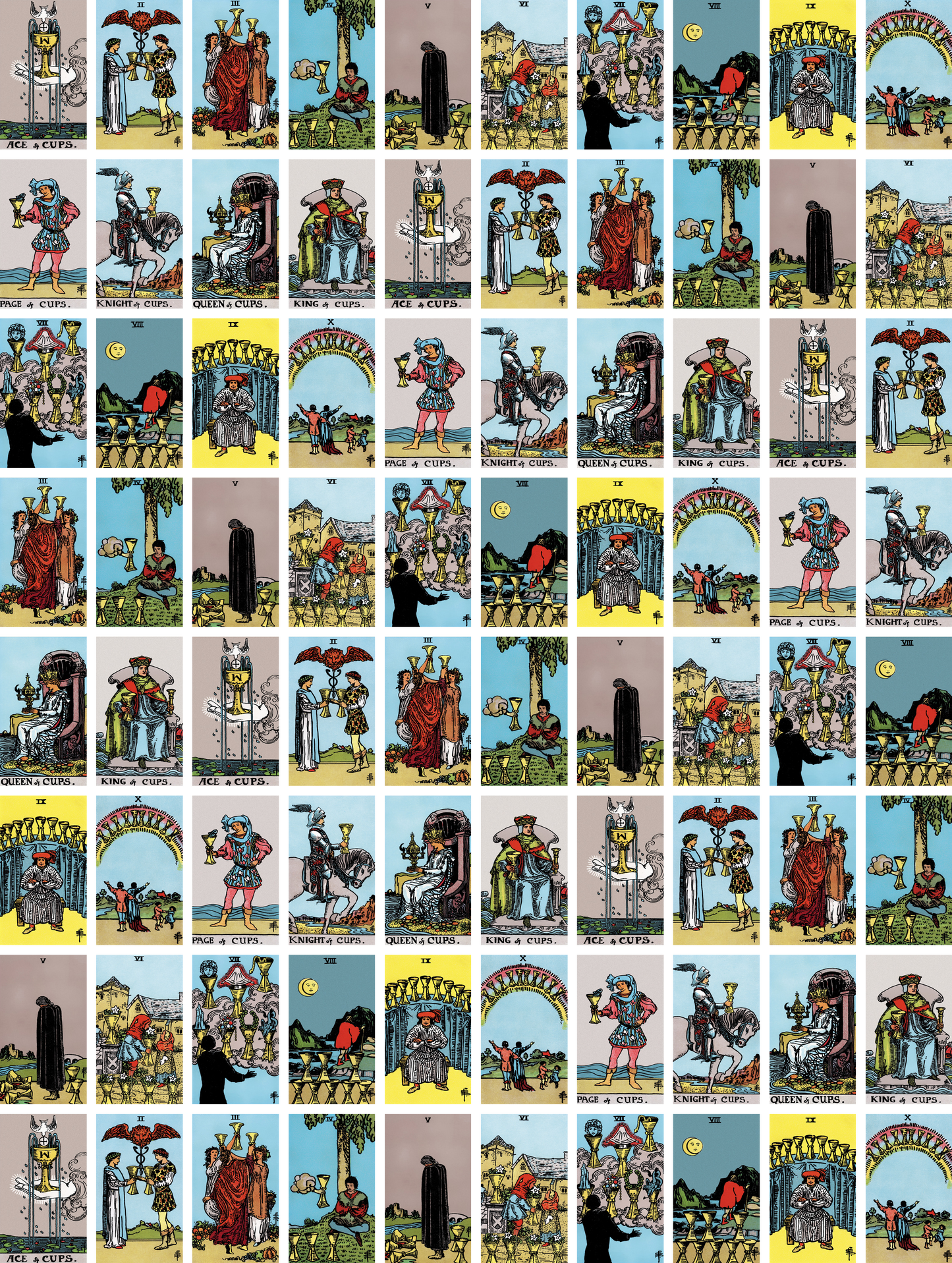 Stickers Tarot Coupes – 240 mini stickers Rider-Waite