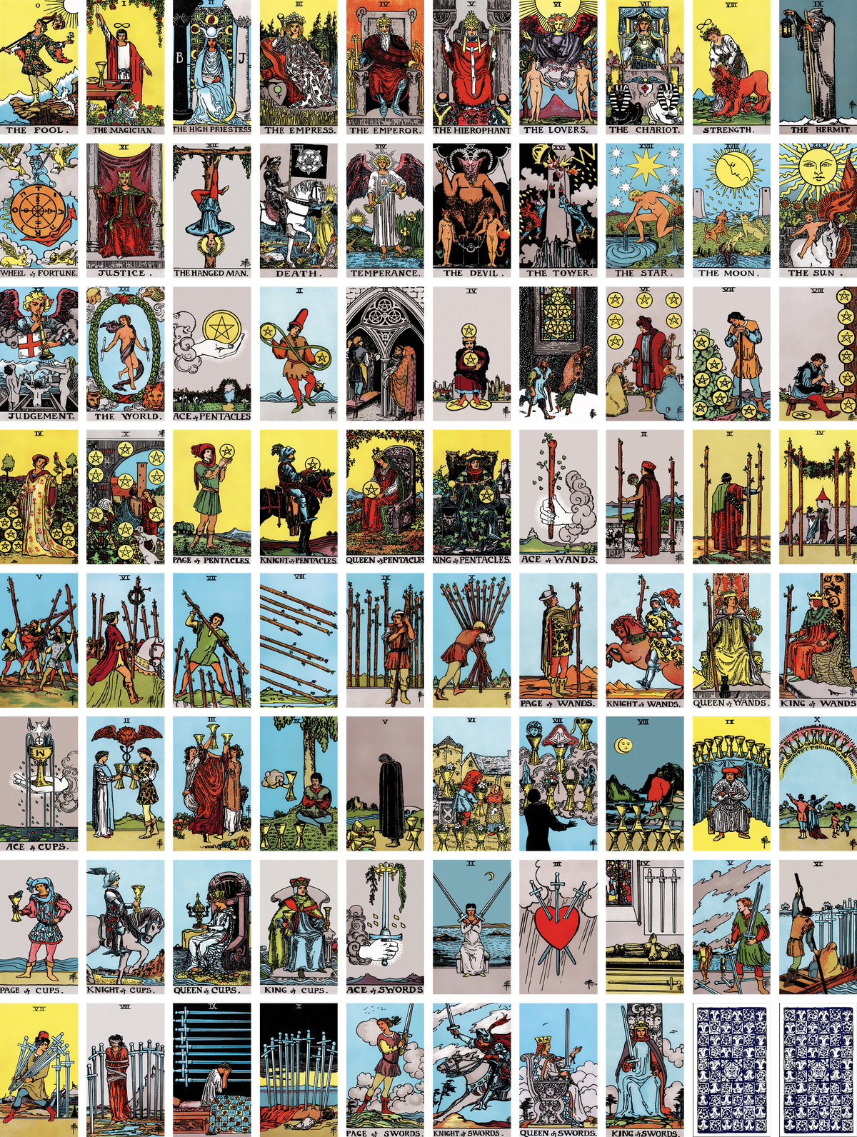 Tarot Stickers Full Deck – 1920 Mini Rider-Waite Stickers