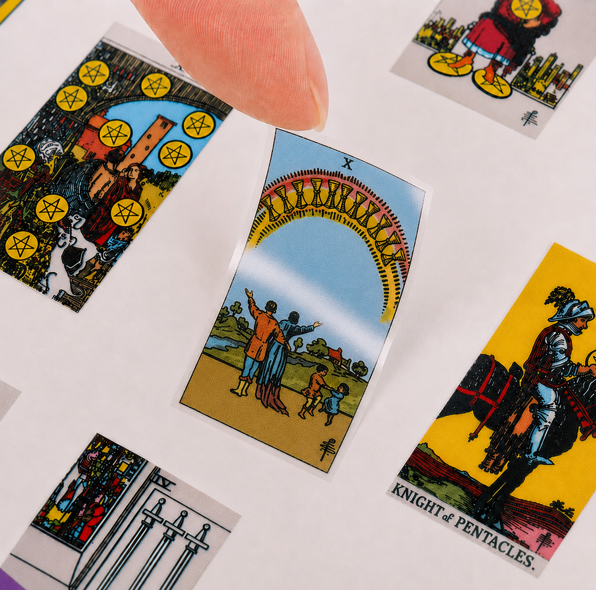 Stickers Tarot Coupes – 240 mini stickers Rider-Waite