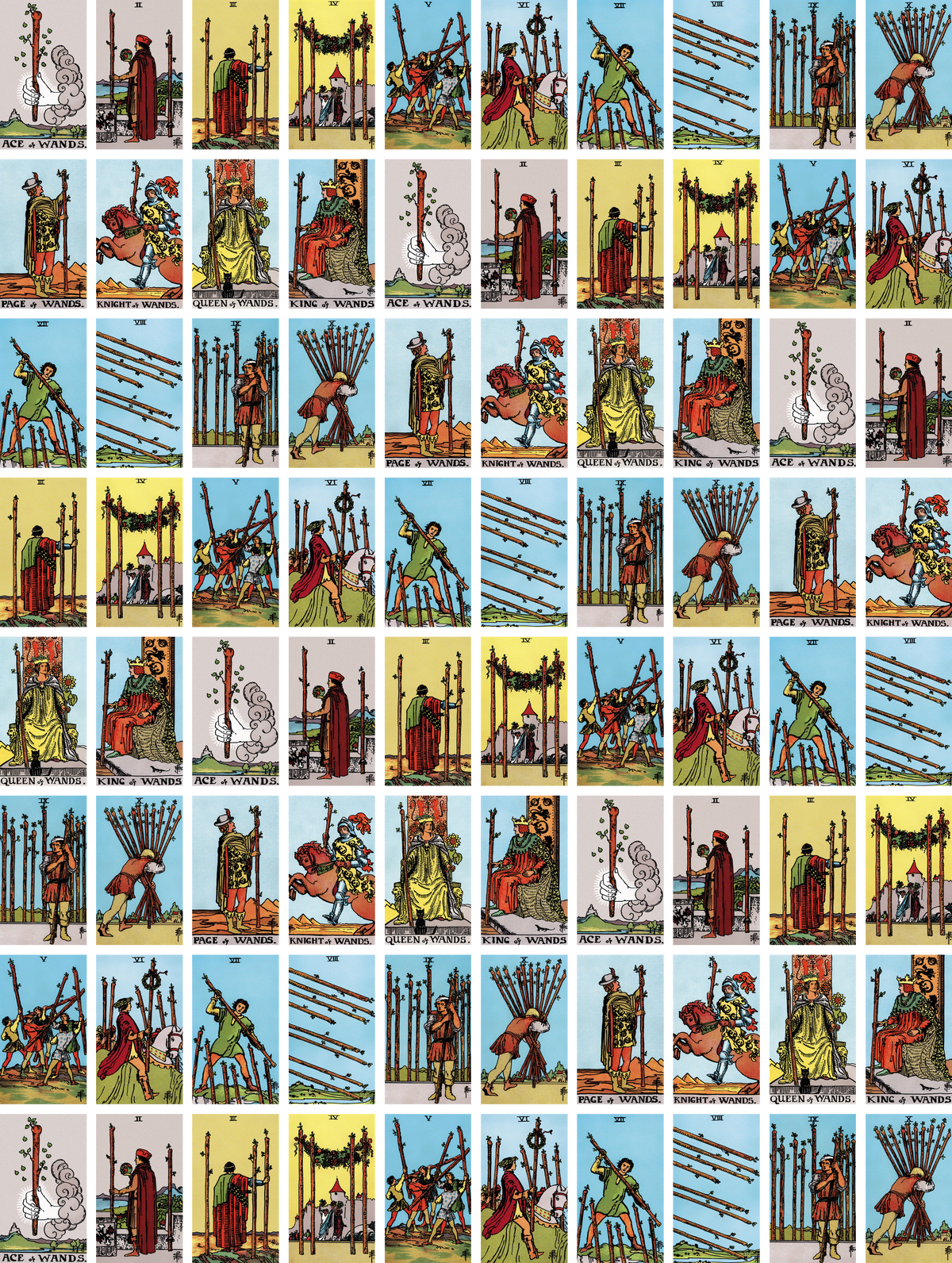 Pack 560 Stickers Tarot Rider-Waite – 7 planches