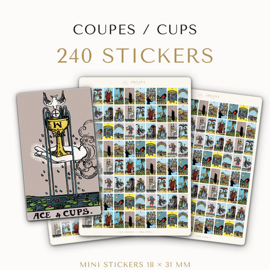 Stickers Tarot Coupes – 240 mini stickers Rider-Waite