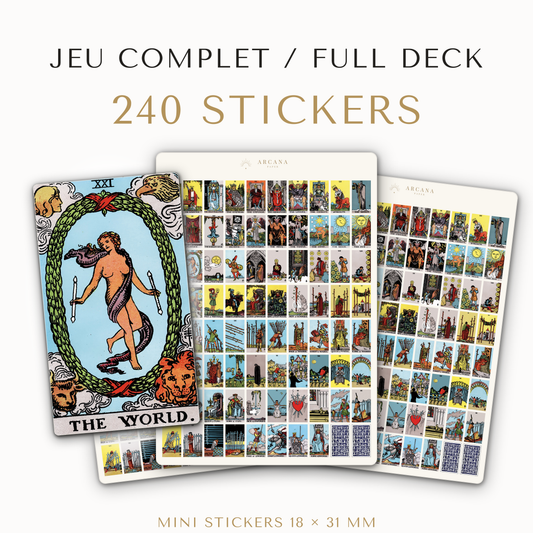 Stickers Tarot Jeu Complet – 240 mini stickers Rider-Waite