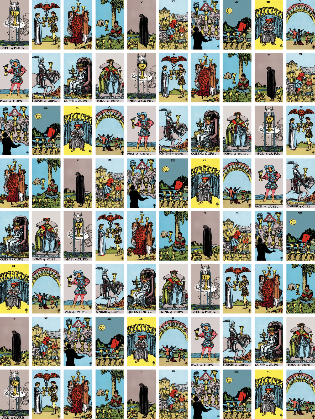 Stickers Tarot Coupes – 240 mini stickers Rider-Waite