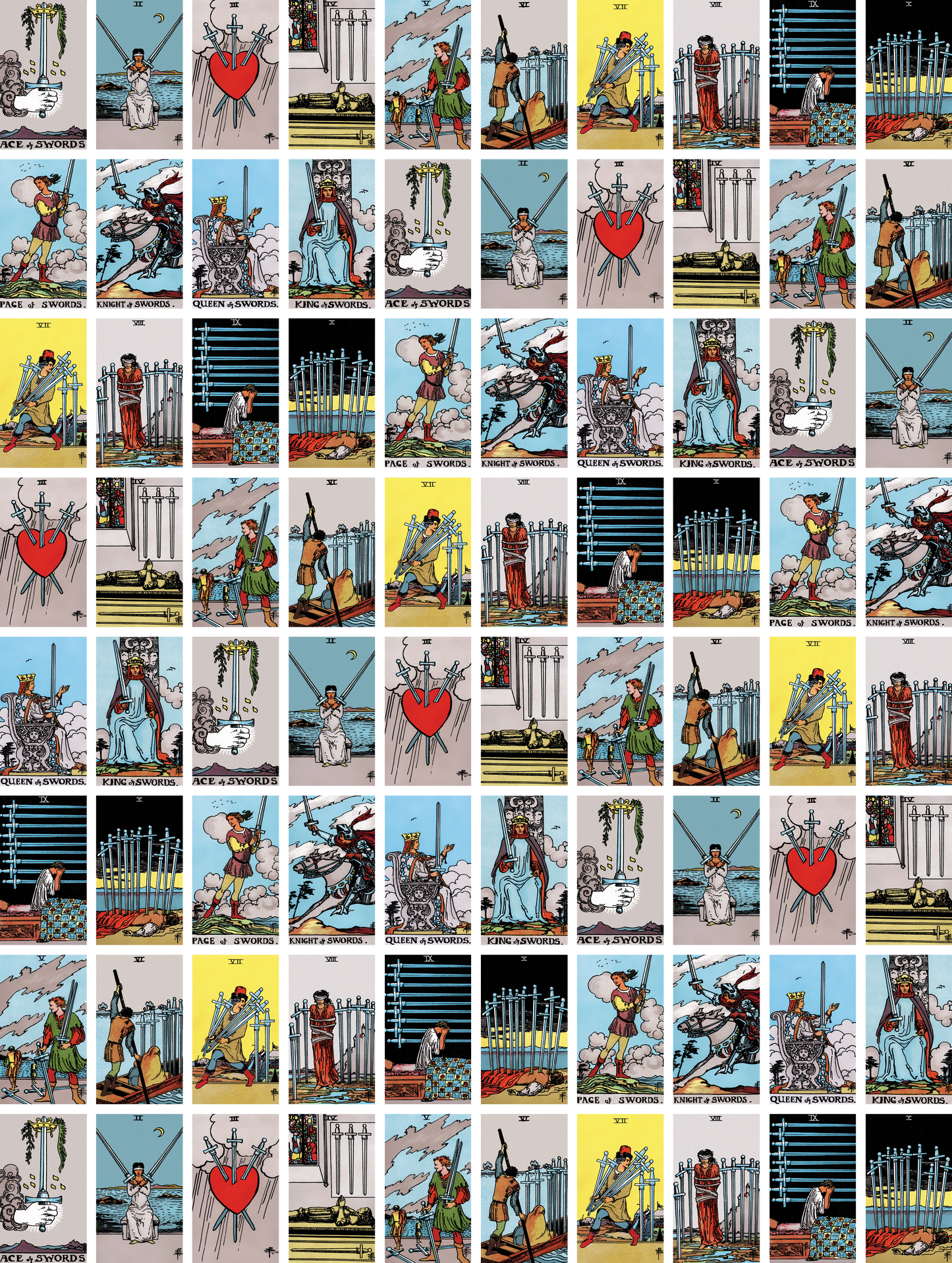 Pack 560 Stickers Tarot Rider-Waite – 7 planches