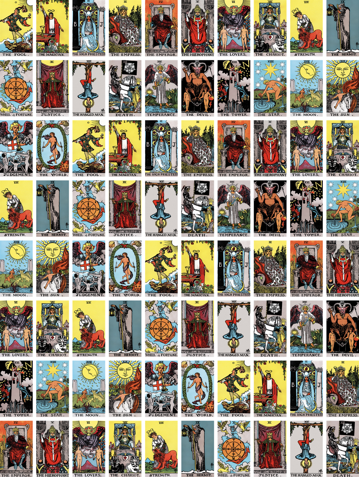 Pack 560 Stickers Tarot Rider-Waite – 7 planches