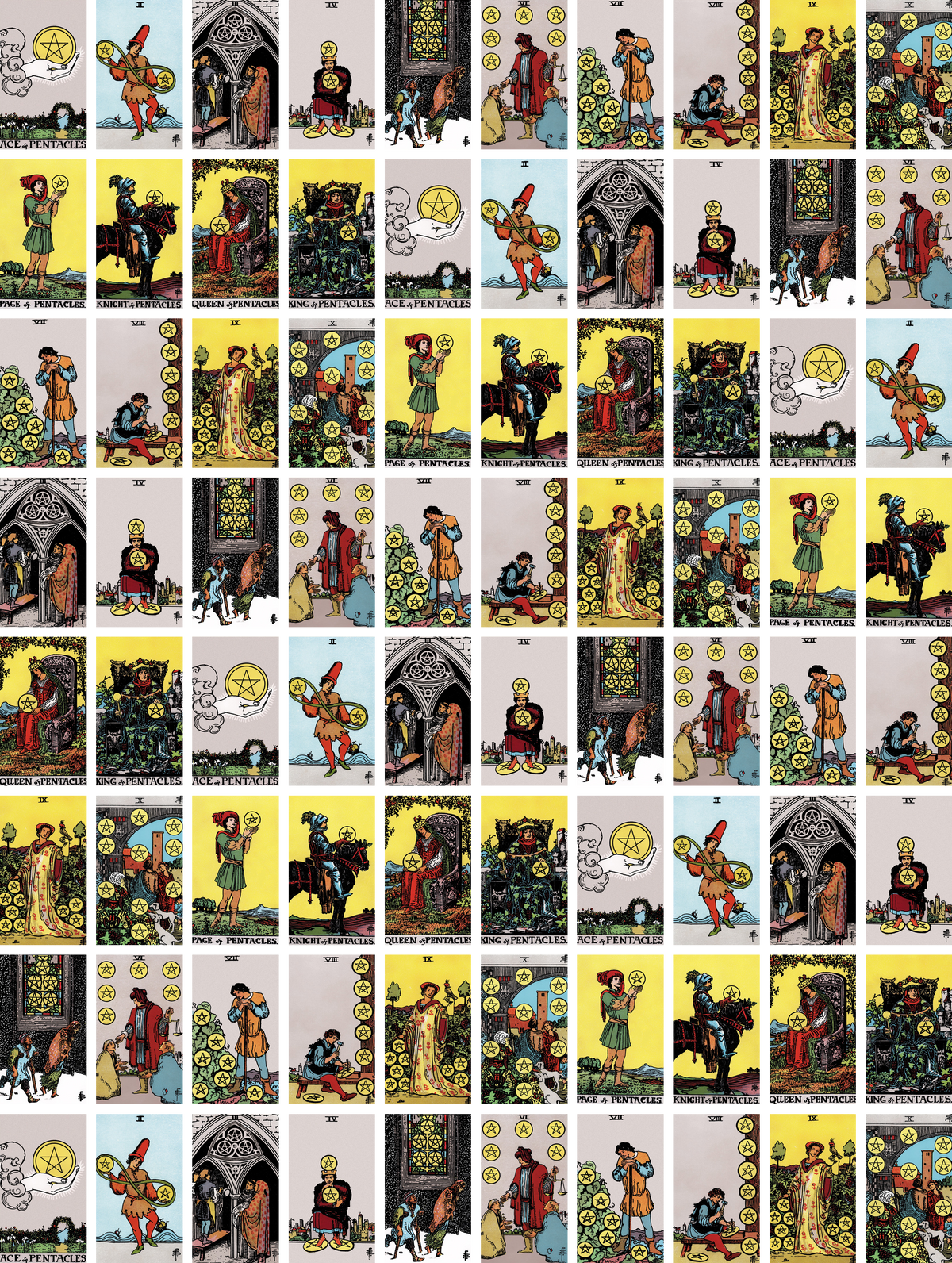 Stickers Tarot Pentacles – 240 mini stickers Rider-Waite
