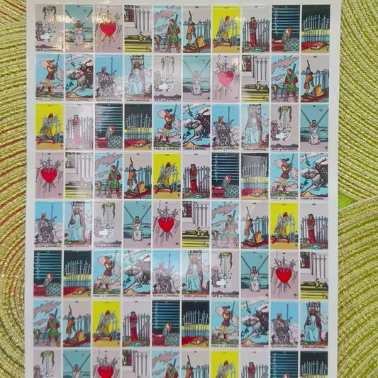 Pegatinas Tarot Espadas – 240 Mini Pegatinas Rider-Waite Precortadas
