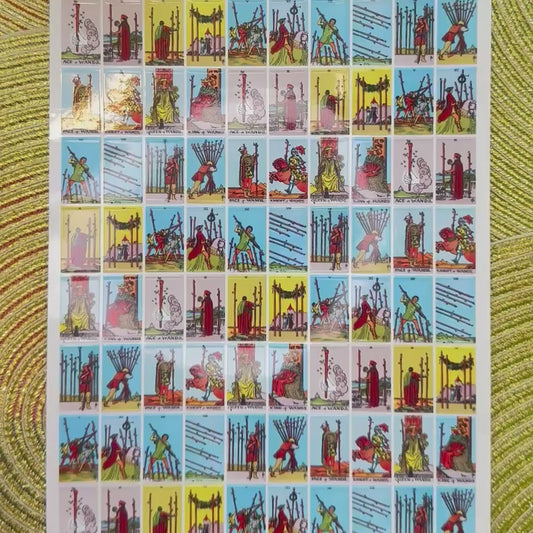Pegatinas Tarot Bastos – 240 Mini Pegatinas Rider-Waite Precortadas